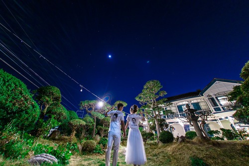 結婚式　オリジナルウェディング　天体観測　ガーデンウェディング　夜空　ナイトウェディング