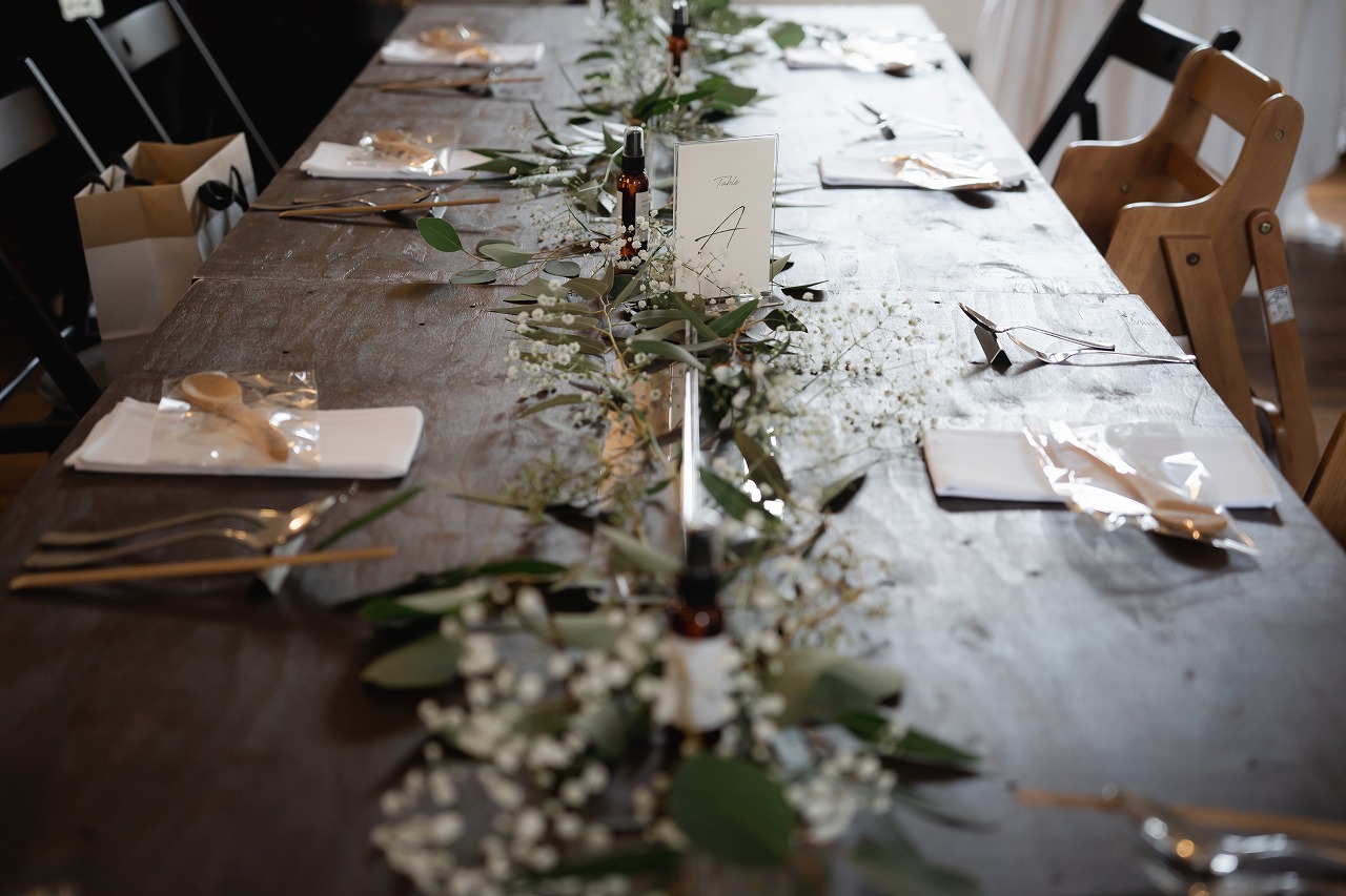 テーブルコーディネート スピニングミルでの結婚式