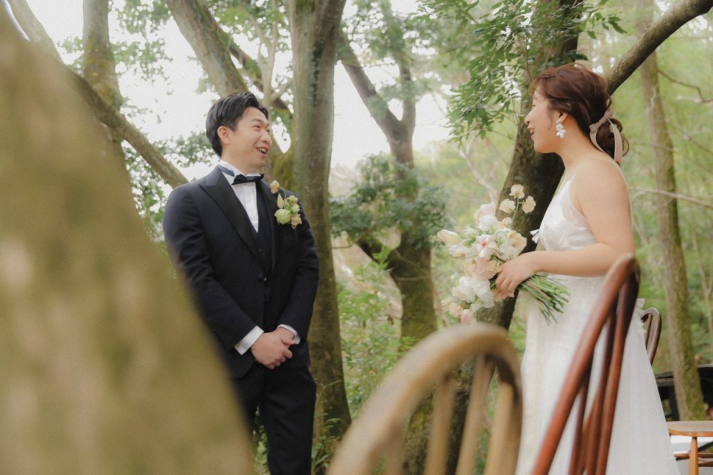 森の中での結婚式ファーストミート