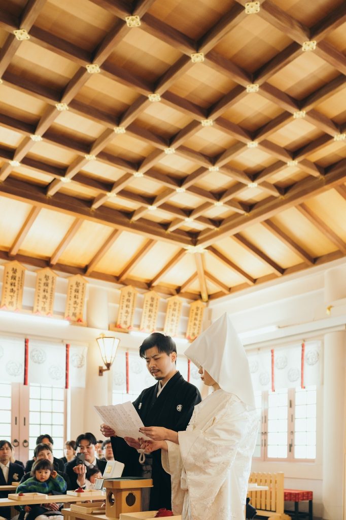 大阪坐摩神社での神前結婚式