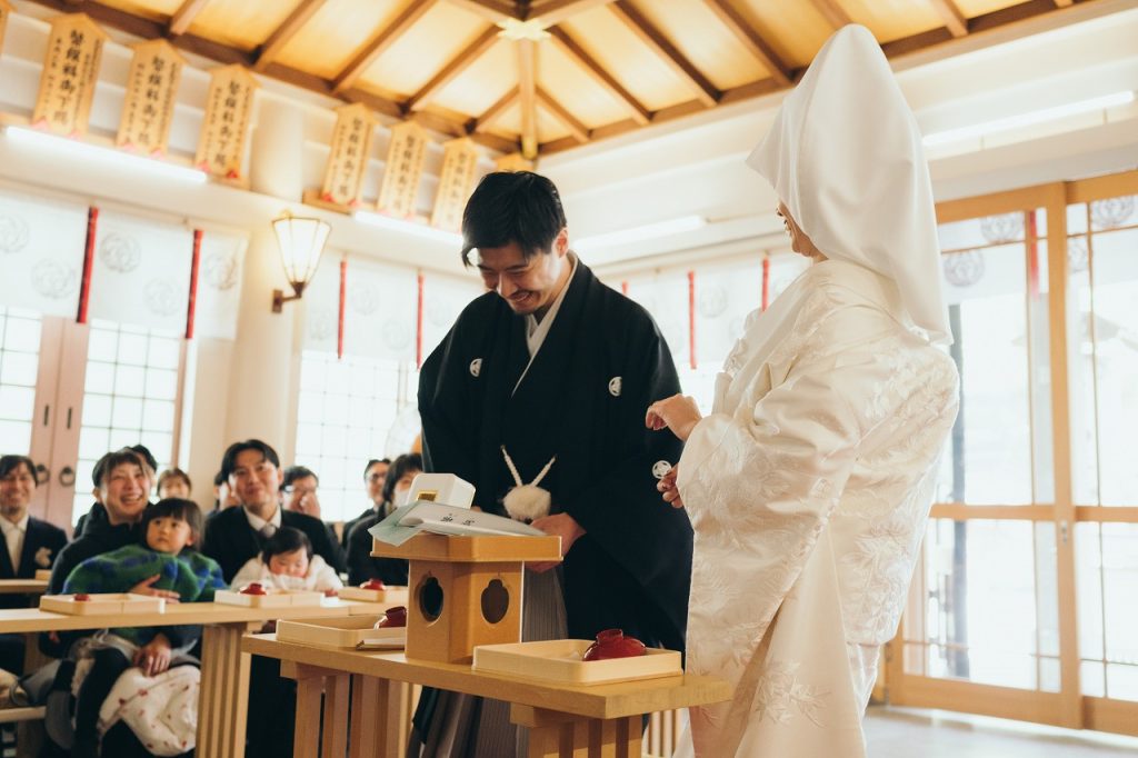 大阪坐摩神社での神前結婚式