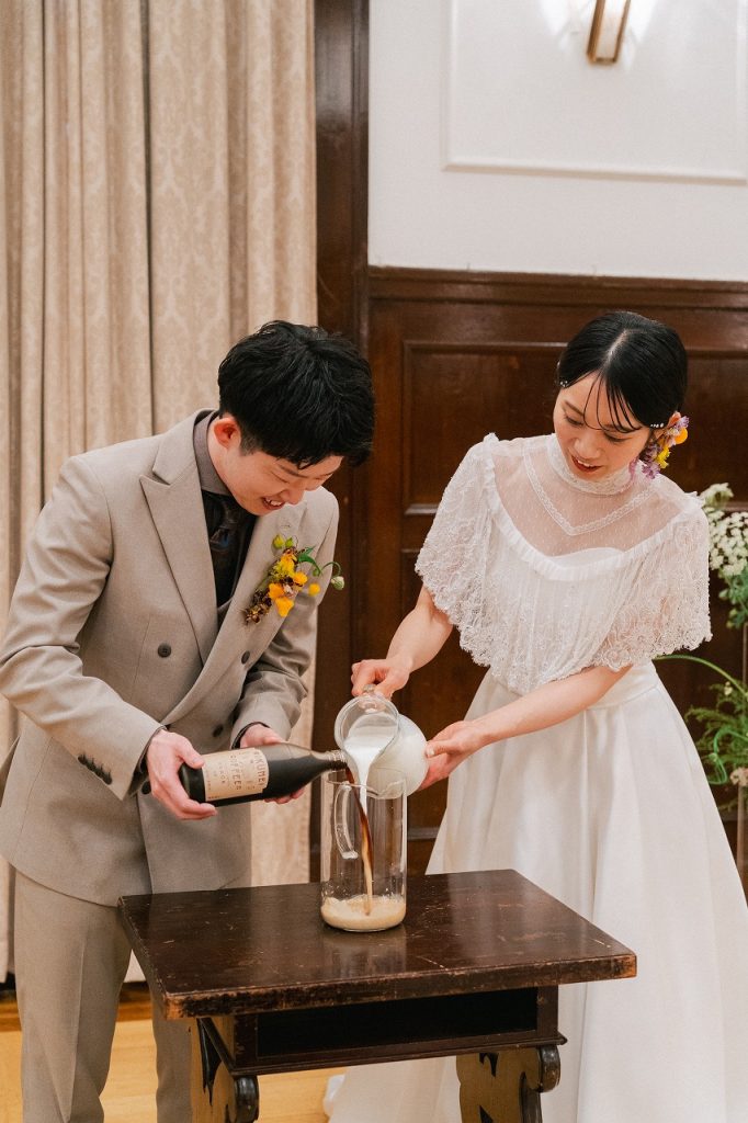 結婚式のカフェラテセレモニー演出