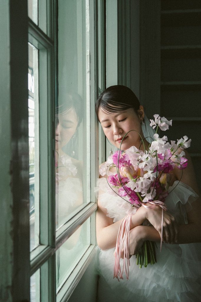 春のお花を使った結婚式のブーケ